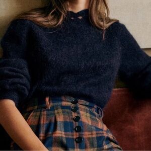 NWT Sezane Lace Collar sweater XS